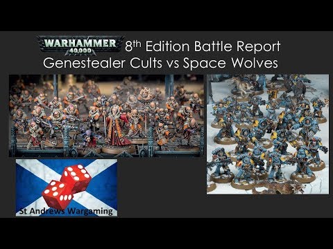 Genestealer Cults vs Space Wolves 2000 pts Warhammer 40k battle report