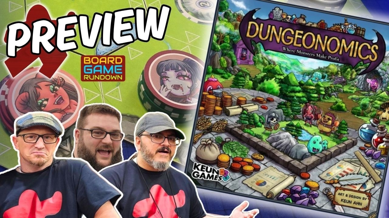 In Dungeonomics, players invest resources to gain returns from monsters active on the field. By placing investments on specific monsters, players earn gold when those monsters win battles and remain in play. However, monsters can be defeated and removed, causing any associated investments to lose their value. Players must balance risk and reward when choosing where and when to invest. We'll give you the Rundown on gameplay and tell you our thoughts after 2 plays. Follow the kicstarter campaign here:
https://www.kickstarter.com/projects/keungames/dungeonomics
https://www.keungames.com/dungeonomics/
https://boardgamegeek.com/boardgame/469317/dungeonomics
0:00 Intro
1:02 Top Down Rundown
8:48 Our Thoughts
🎲 Board Game Content 🎲
Don't Forget to Subscribe for More Here: https://www.youtube.com/channel/UCNg-kTeCJAVvQ70hqTUCZKg?sub_confirmation=1

💖 Support Our Channel On Patreon! 💖
https://www.patreon.com/cw/BoardGameRundown

~~~~~~~~~~~~~~Socials~~~~~~~~~~~~~~
https://www.instagram.com/boardgamerundown/
https://discord.gg/4XfrUr6P8b
https://www.facebook.com/groups/798850054440329
https://twitter.com/bgrundown

#boardgamerundown  
#boardgames  
#news
#review
#tabletopgames
#tabletopgaming
#whiskeywednesday
#boardgamenight #boardgamegeek
#gamenight
#boardgamelovers
#boardgamecommunity
#kickstarter
#kickstarterlaunch
#kickstartergames
#indiegames
#boardgameaddict
#boardgamesofinstagram