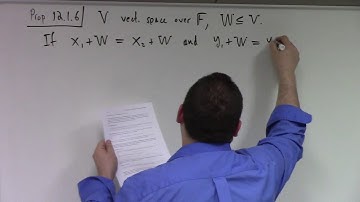 Linear Algebra: quotient vector space and the first isomorphism theorem, 4-24-17