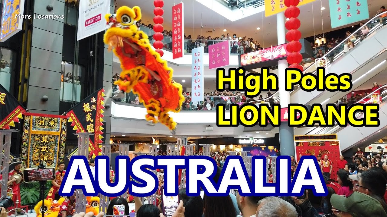 High Poles LION DANCE Performance in Sydney AUSTRALIA