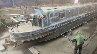 Satisfying Narrow Boat Sandblasting | Canal House | Sand Shot Media Grit Blasting