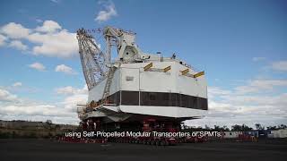 Moving a 3,000 tonne dragline excavator in half the time