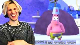 xQc Reacts to Spongebob AI Rap Tiktoks