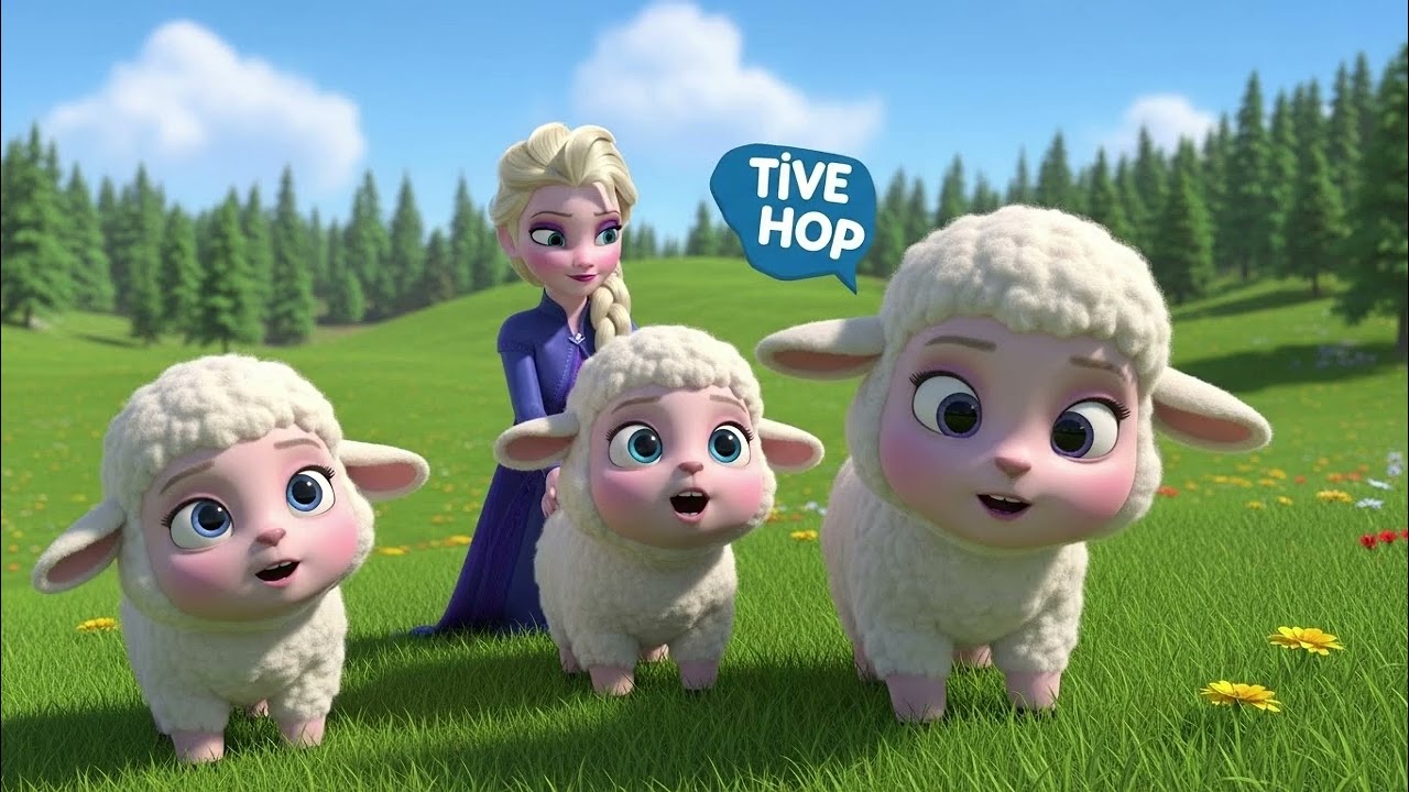 Эльза и пушистые ягнята | Песенка «Прыгай, прыгай на зелёном лугу» для детей
