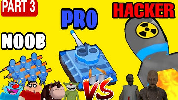 Oggy And Jack Challenge Granny and Granpa And Playing NOOB vs PRO vs HACKER In Army Commander Game 😱