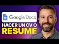 Cómo hacer un Resume o CV en Google Docs (2025)