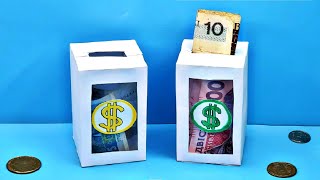 💰 How to make a TRANSPARENT MONEY BANK out of paper // DIY Piggy Bank