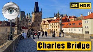 Prague Charles Bridge Walking Tour  In search of springtime change  Czech Republic 4K HDR ASMR