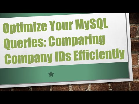 Optimize Your MySQL
