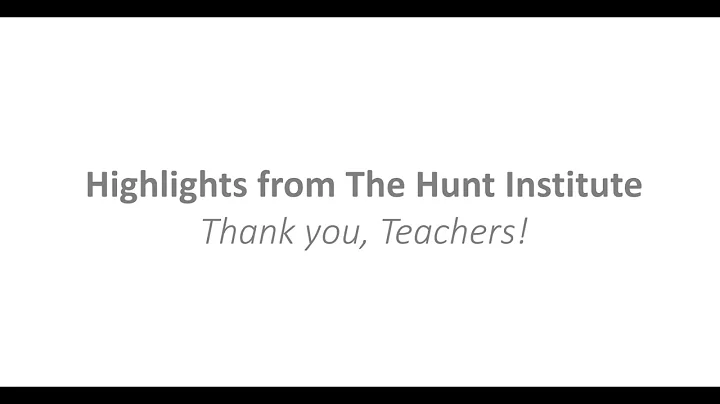 Highlights From The Hunt Institute: Thank You, Tea...