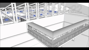 No Limits Coaster 2 Black Eagle Sketchup Timelapse #4 (Sidewalk And Stairs)