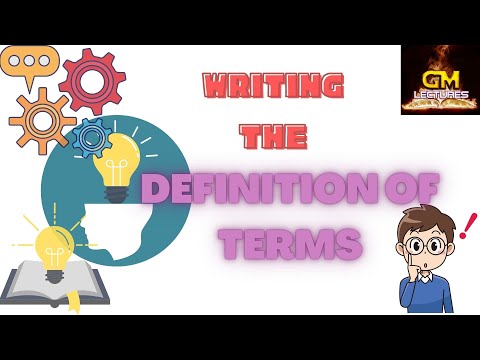 Writing the Definition of Terms~GM Lectures - YouTube