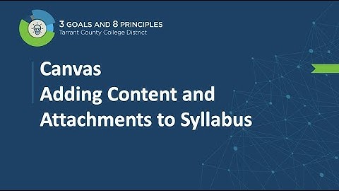 Canvas Syllabus Content Set Up