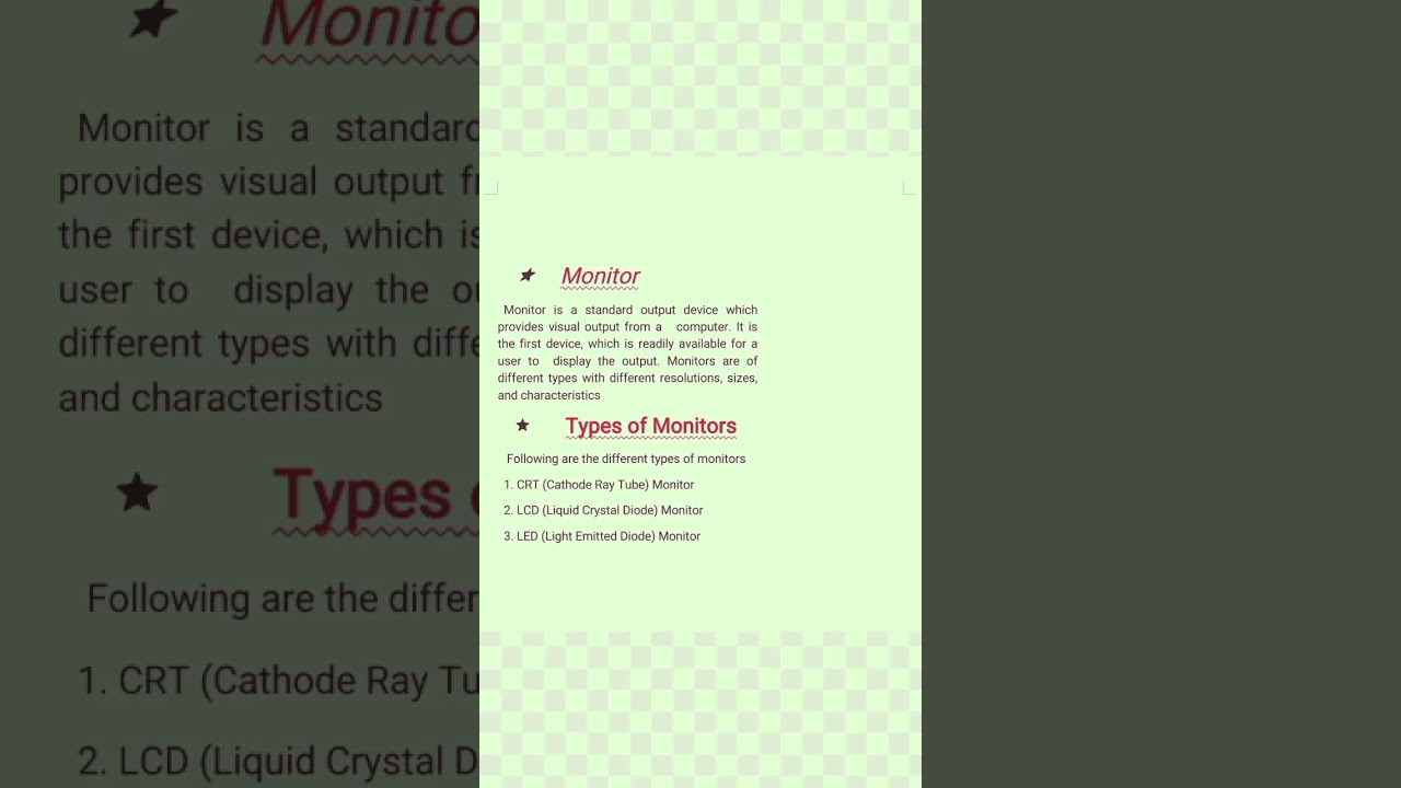 Monitor And Its Types    