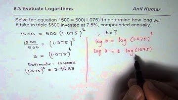 Estimate and Evaluate Logarithm Triple Time for compound Interest