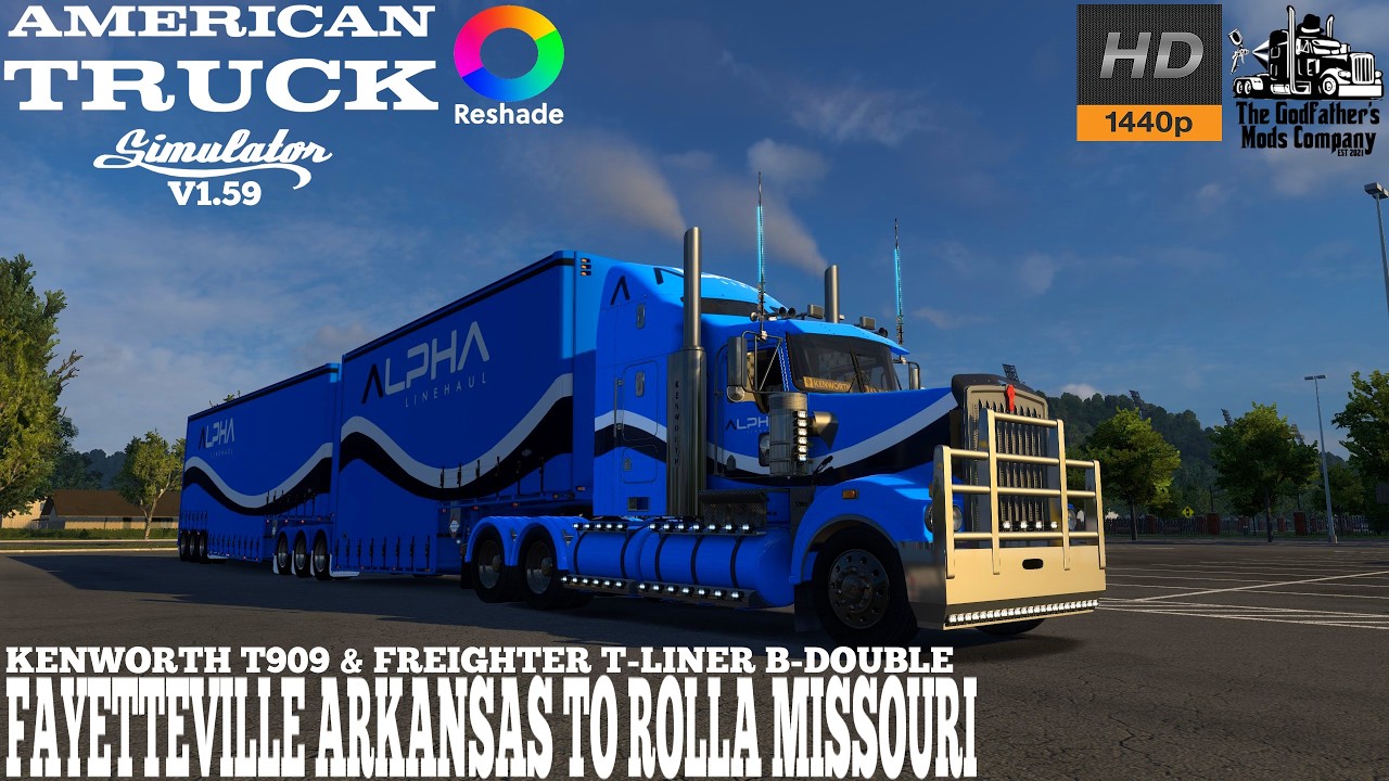 Kenworth T909 & Freighter T-Liner B Double ATS 1.59 Fayetteville