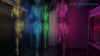 3D LED Cube People Dancing and Running，control by Madrix and Touchdesigner together