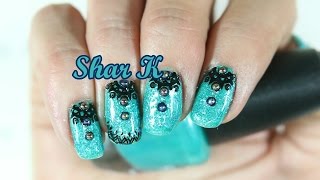 black and turquoise nail designs 3