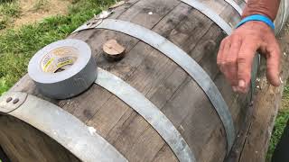 Fill your whiskey barrels 1/2 full with water to prevent shrinking One Minute With Cathy