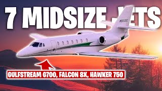 Top 7 Super Midsize Private Jets 2022 (Gulfstream G700, Dassault Falcon 8X, Hawker 750)