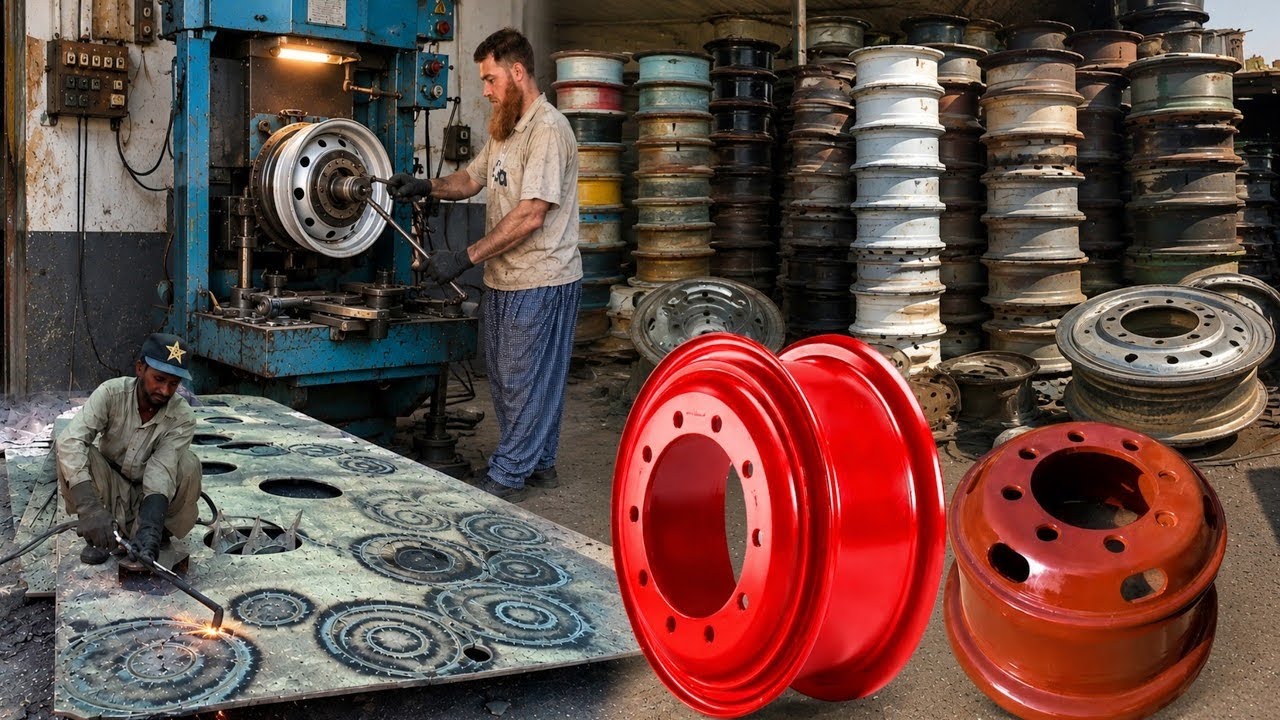 Metal Scrap Rim Processing Scrap Metal to Brand New Truck Rim “ Amazing Rim Repair & Making ...