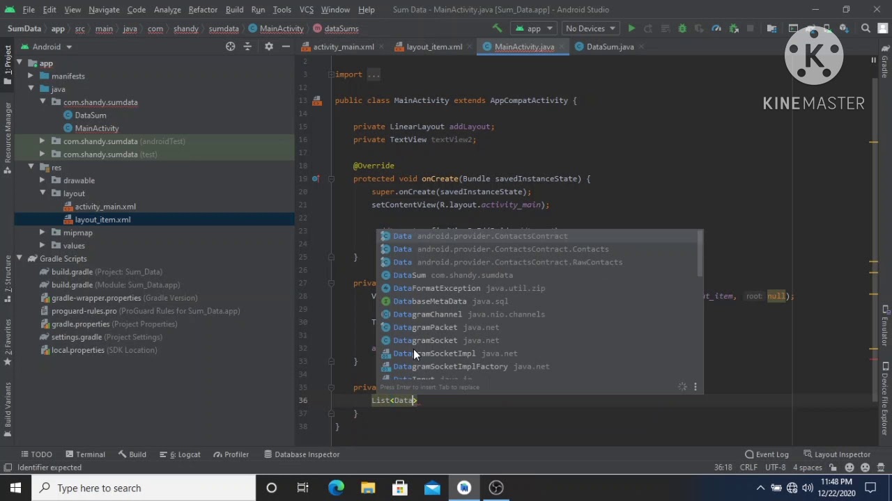 Sum Data - Add Dinamic Views - Android Studio - YouTube