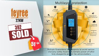 feyree 22KW 32A 3Phase Type2 Portable EV Charger