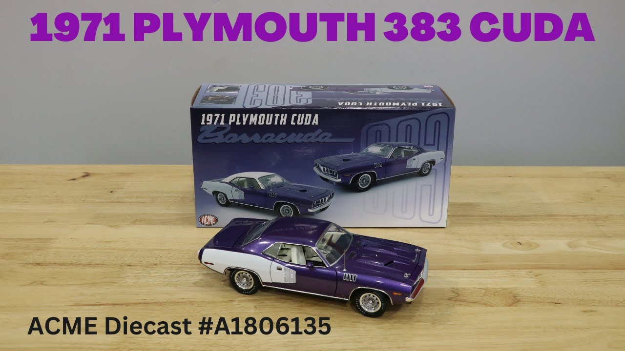 ACME 1971 Plymouth Cuda Plum Crazy 383 Diecast A1806135