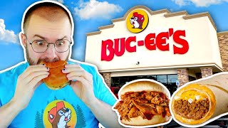 Eating Buc-ee's Food For The FIRST TIME! Gas Station Menu Review!