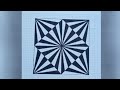 How To Draw Geometric Square Optical Illusion Art - Art challenge - 3D Trick Art on paper tutorial