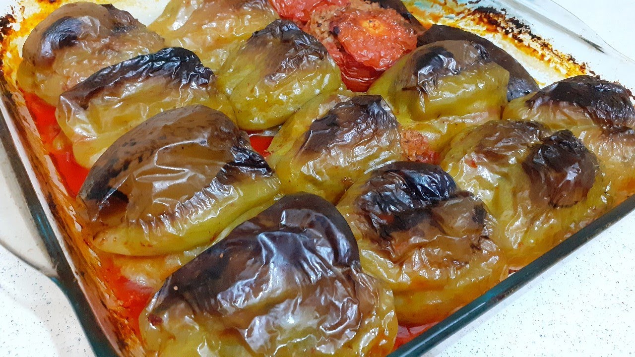 TENCERE DOLMASINDAN DAHA LEZZETLİ FIRINDA BİBER  DOLMASI TARİFİ |Yemek Tarifleri