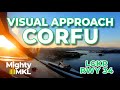 Visual approach runway 34 corfu kerkira ioannis kapodistrias airport greece cfu lgkr in 4k