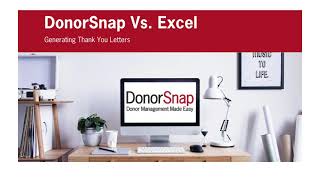 DonorSnap vs. Excel - Generating Thank You Letters