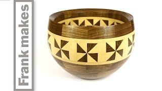 This video is of a wood turned segmented walnut and maple bowl inspired by traditional tapa cloth patterning. I did this video all with 