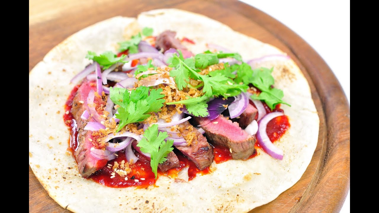 ทอทีญ่าเนื้อแบบเกาหลี Mexi Korean Taco