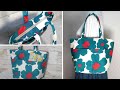 【ファスナー付きバッグの作り方】肩に掛けられます　外ポケット付きです　How to sew a tote bag   bag making at home