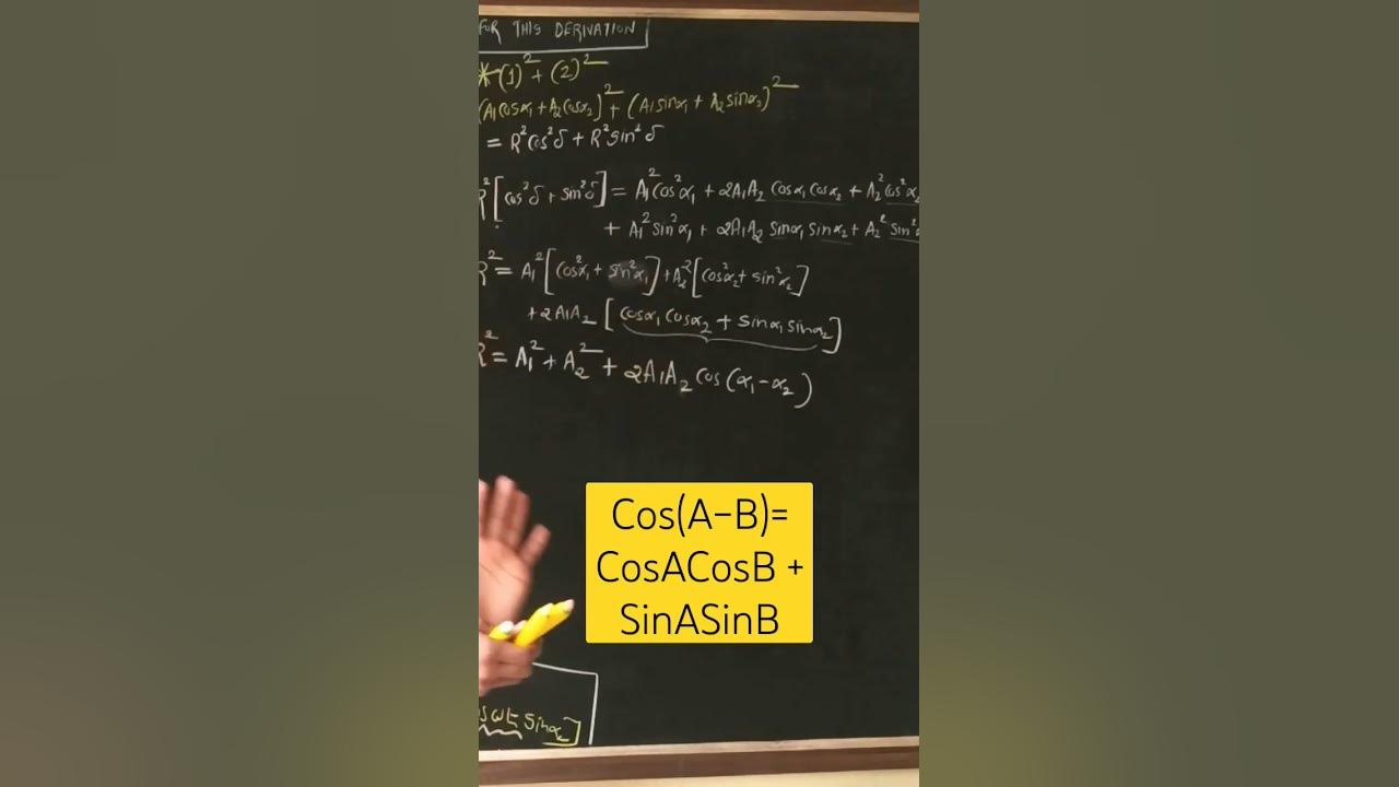 Cos(A–B)= CosACosB + SinASinB #shorts #short #shortvideo #shortsvideo # ...