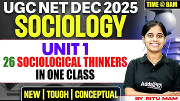 UGC NET Sociology Unit 1 | UGC NET Sociological Thinkers In One Class By Ritu Mam