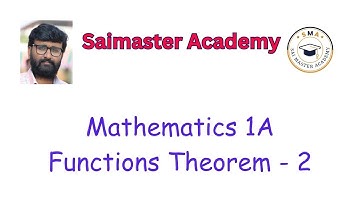 FUNCTIONS theorem 2 #maths1a #saimasteracademy