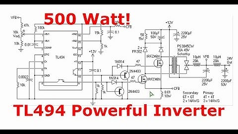 12 - 240V Voltage Booster (Inverter) with TL494 | 500Watt