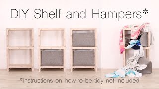 DIY Cedar Shelf with Felt Hampers | Bathroom Furniture