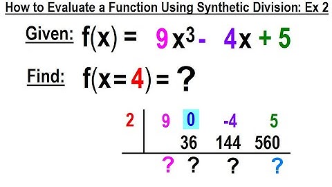 Algebra Ch 50: Synthetic Division (7 of 16) Using Synthetic Division to Evaluate a Function Ex. 2