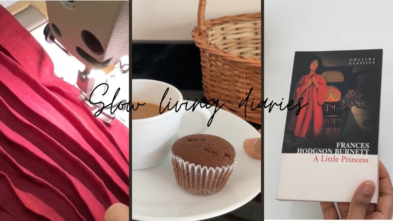 I tried the weirdest relaxation combo - sewing , reading and cake !
