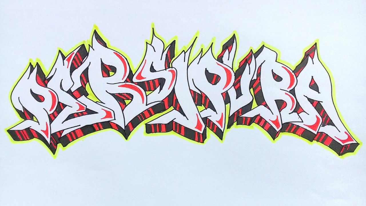 Cara Menggambar Graffiti Persipura YouTube