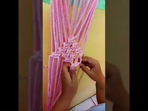 Aplikasi MACRAME POT  GANTUNG  dengan SIMPUL  JANGKAR GANDA 