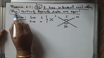 VERTICALLY OPP ANGLES Theorem 6.1 ncert class 9  proof with trick n tips
