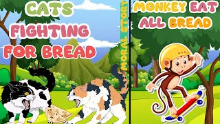 Two Cats and a Monkey | Moral Story for Kids | Cartoon Story for Kids