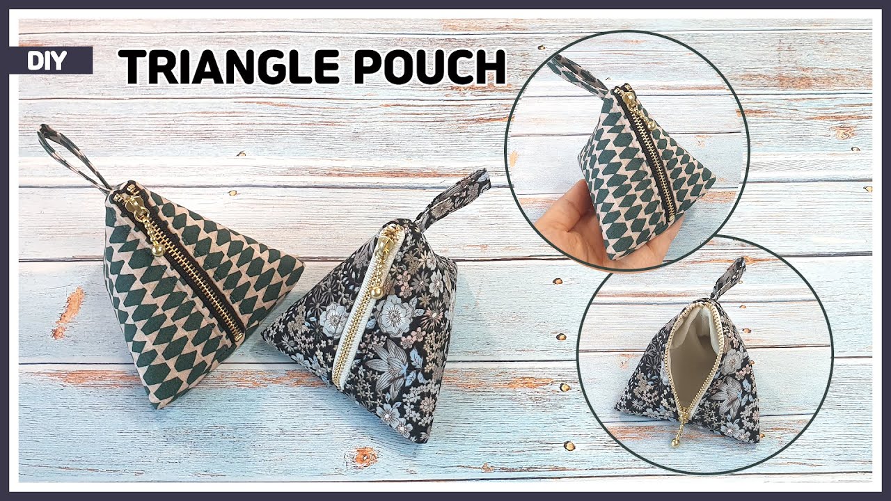 DIY Triangle zipper pouch / coin purse / sewing tutorial [Tendersmile