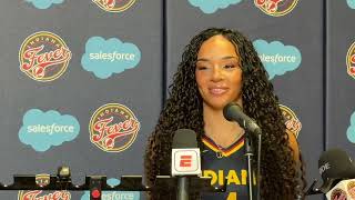 Kayana Traylor | Indiana Fever Media Day 2026
Indiana Fever guard Kayana Traylor answers questions from reporters at media day, held on April 22, 2026 at Gainbridge Fieldhouse.
Scott Agness runs https://www.fieldhousefiles.com/ covering the Pacers and Fever.
#fieldhousefiles #indianafever #kayanatraylor #indiana #fevercamp #fevermediaday #gainbridgefieldhouse
*Follow:*
Website: https://www.fieldhousefiles.com
Twitter: https://x.com/scottagness
Instagram: https://www.instagram.com/scottagness/
Podcast: http://bit.ly/FieldhouseFiles Kayana Traylor | Indiana Fever Media Day 2026