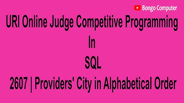 Learn How to Solve URI Online Judge SQL - #2607 - Providers